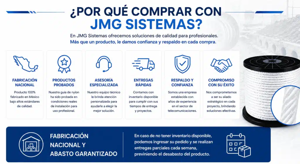 Carrete de guía de nylon industrial de 1000 metros